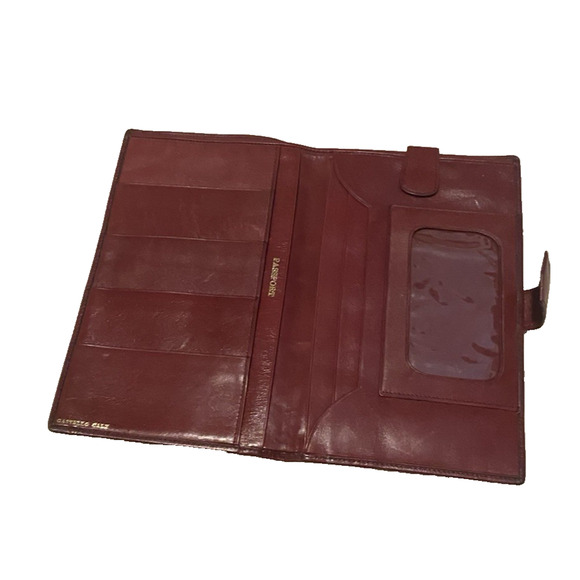 Castello Passport Holder Red Soft Calf Leather Credit Card ID Organizer Wallet - Picture 4 of 7